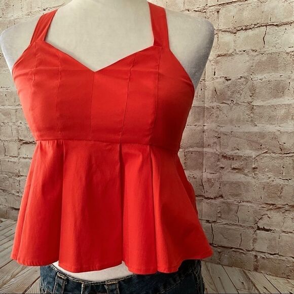 Bebe peplum babydoll cropped top - Picture 2 of 8